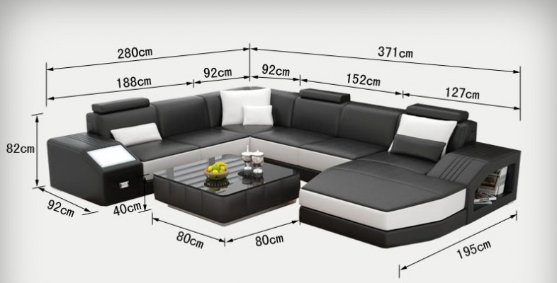 Eckgarnitur Leder Sofa Wohnzimmer Polsterecke Sitzgarnituren Wohnlandschaft +USB