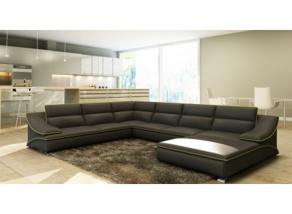 Ecksofa Ledersofa Polster Wohnlandschaft Couch Sofa Eckgarnitur U Form EltmannG