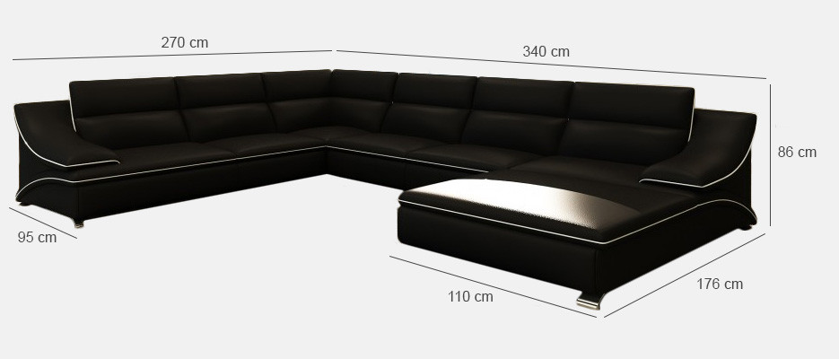 Ecksofa Ledersofa Polster Wohnlandschaft Couch Sofa Eckgarnitur U Form EltmannG