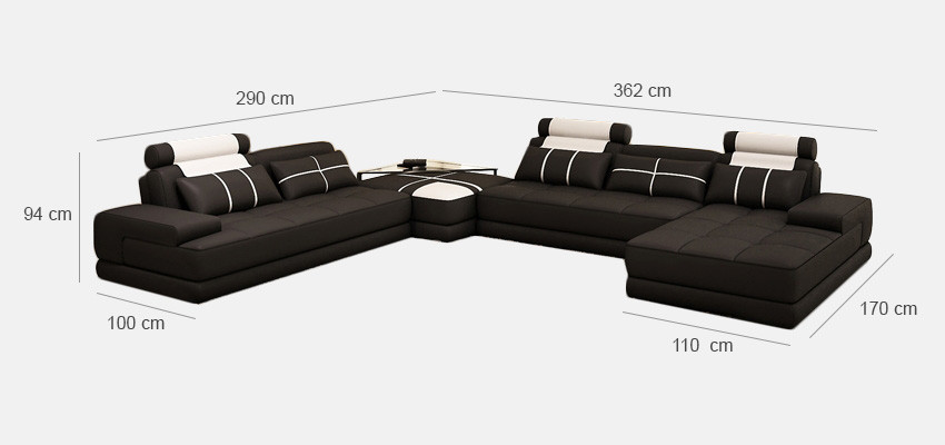 Ecksofa Sofa Couch Wohnlandschaft Ledersofa XXL Designer Sofas Wolfhagen Weiß