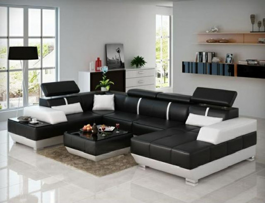 Designer Sofa + USB,Polster Garnitur Ledersofa Sofas Neu Wohnlandschaft Eckcouch