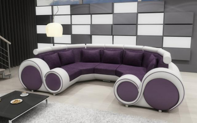 Wohnlandschaft Textil Couch Microfaser Polstergarnitur XXL Neu Sofa Stoff USB