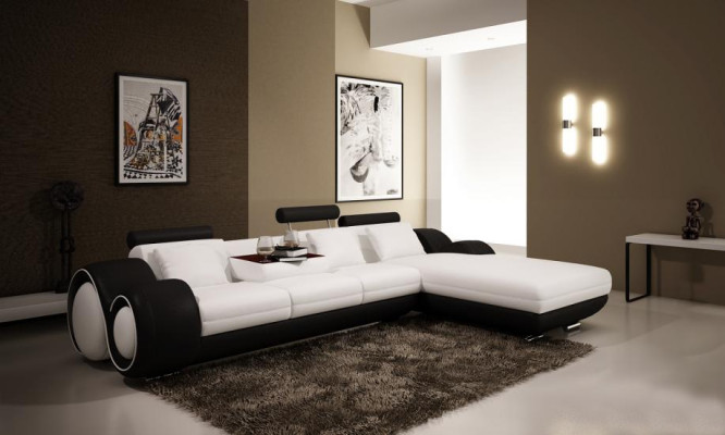Patentiertes Design Ecksofa Sofa Couch Polster Leder Ecke BERLINo Wohnlandschaft