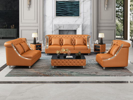 Chesterfield Sofagarnitur Polster Couch Ledersofa 321 Sitzer Wohnlandschaft Neu