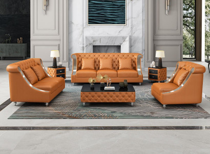 Chesterfield Sofagarnitur Polster Couch Ledersofa 321 Sitzer Wohnlandschaft Neu