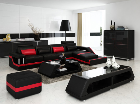 Designer Ecksofa Sofa Wohnlandschaft Big Modernes Ledersofa + USB Couch Polster