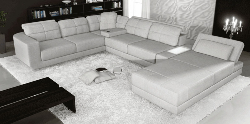 Eck Sofa Couch Polster Ecke Leder Sofa Couchen Möbel Neu Wohnlandschaft U Form