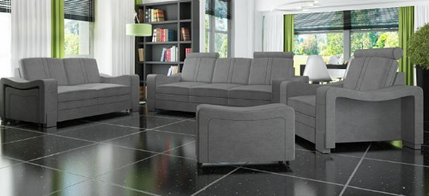 Garnitur Stoffsofa 3+2+1 Sofagarnitur Maßanfertigung Polster Sofa USB Textil