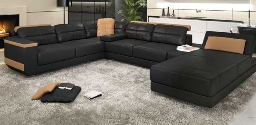 Modern Sofas Wohnlandschaft Ecksofa Stoff U-Form Couch Design Polster Textil Eck