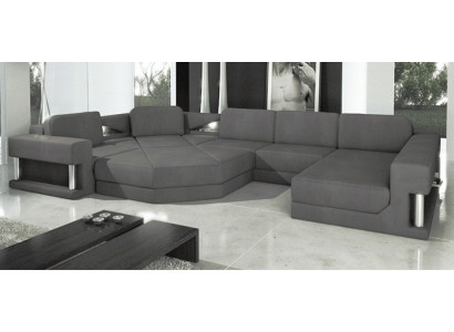 Design Couch Polster Textil Modern Schlaf Bettfunktion Ecksofa U-Form Sofa Stoff
