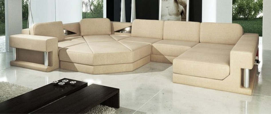 Ecksofa Polster Sitz Stoff Couch Sofas Couchen U Form Wohnlandschaft Möbel Neu