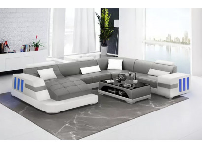 Designer Sofa Ecksofa Ledersofa Sofas UForm Polster Couch Wohnlandschaft Leder