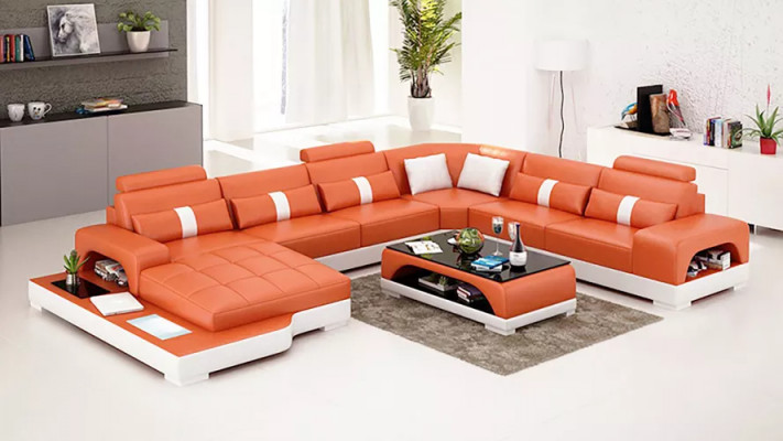Eckgarnitur Sofa Polster Eckgruppe Wohnlandschaft Ledersofa Couchen sofas U-Form