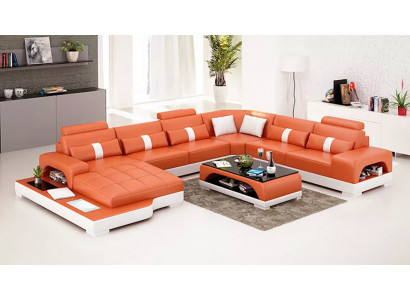 Eckgarnitur Sofa Polster Eckgruppe Wohnlandschaft Ledersofa Couchen sofas U-Form