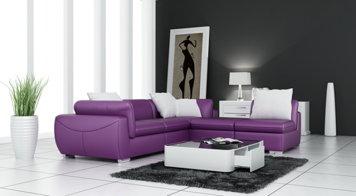 Ledersofa Couch Wohnlandschaft Ecksofa Eck Garnitur Design Modern Sofa F3014 neu
