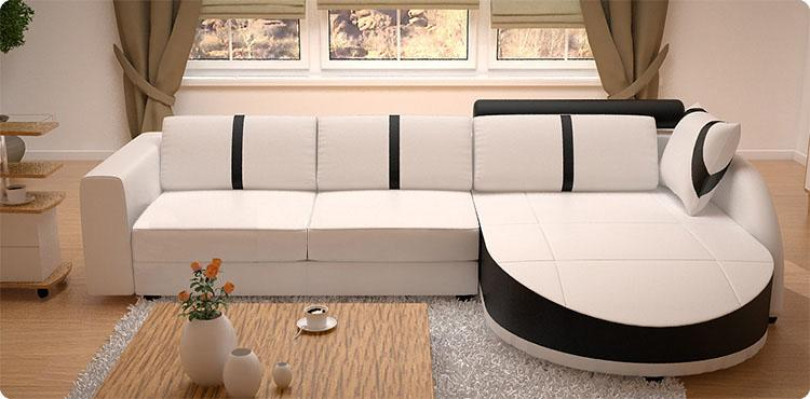 DESIGNERSOFA SCHLAFSOFA LEDERECKCOUCH NEU LEDERSOFA ECKSOFA MIT BETTFUNKTION