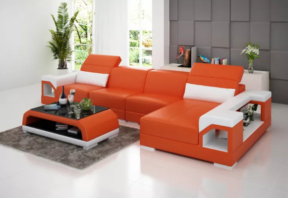 Ecksofa Polster Ecksofa Modernes LForm Couchtisch Sofa Wohnlandschaft 2tlg. Neu