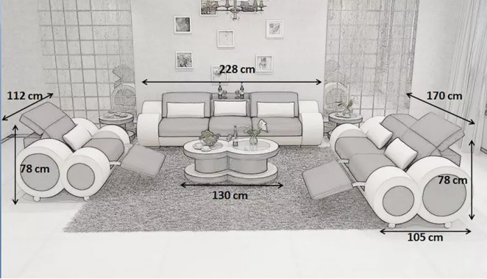 Wohnlandschaft Designer Sofa Sofagarnitur 321 Sitzer Ecksofa Polster Garnitur