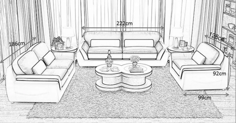 Designer Sofa Ledersofa Sofagarnitur 321 Sitzer Modernes Sofa Wohnlandschaft