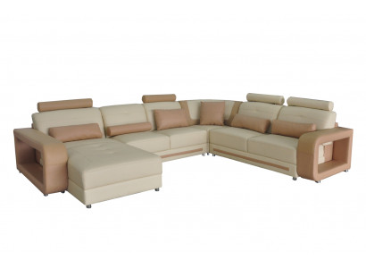 Eck Sofa + USB Polster Ecke Wohn Zimmer Landschaft Designer Couchen Textil A1135