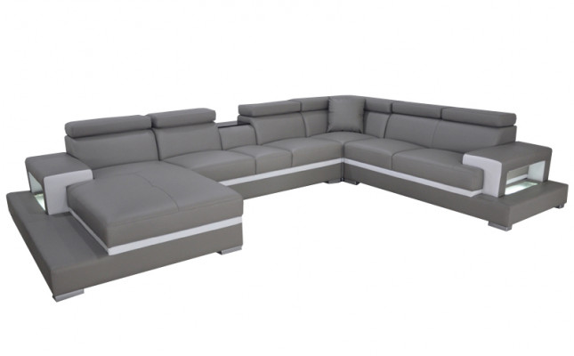 Design Leder Polster Sitz Zimmer Wohn Sofa Eck Sofas Couch Designer Garnitur XXL