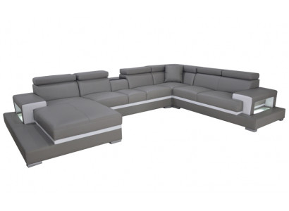 Design Leder Polster Sitz Zimmer Wohn Sofa Eck Sofas Couch Designer Garnitur XXL