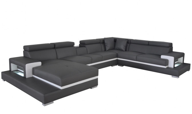 Design Leder Polster Sitz Zimmer Wohn Sofa Eck Sofas Couch Designer Garnitur XXL