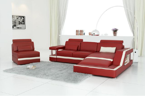 LEDERSOFA XXL WOHNLANDSCHAFT GARNITUR ECKCOUCH LEDER GARNITUR mit USB POLSTER