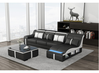 Eck Sofa Couch Polster Eck Sitz L Form Leder Garnitur Wohnlandschaft