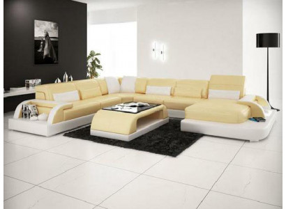 Wohnlandschaft Couch Polster Eck Garnitur Designer Ledersofa Big Sofa Couchen