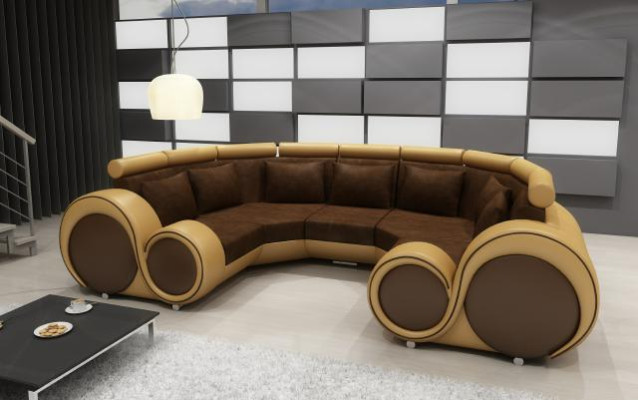 Ecksofa Wohnlandschaft U Form Textil Big XXL Ecksofa Stoff Textil Sofa Couch Neu