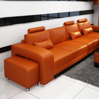 Ledersofa Couch Wohnlandschaft Ecksofa Eck Garnitur Design Modern Sofa F3017C