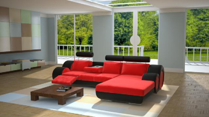 Design Garnitur Wohnlandschaft Eckcouch Couch Sofa Polster Massfertigung USB