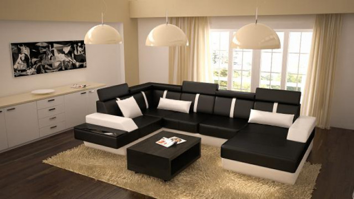 Designer Wohnlandschaft Eckcouch Couch Sofa Polster Garnitur Ledersofa Sofas Neu