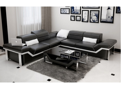 Ledersofa Sofa Couch Wohnlandschaft Ecksofa Garnitur Design Modern Sofa K5007B