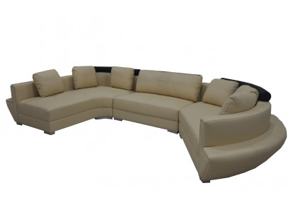Runde Eck Sofa mit USB Couch Polster XXL Big Rund Couchen Wohnlandschaft U Form