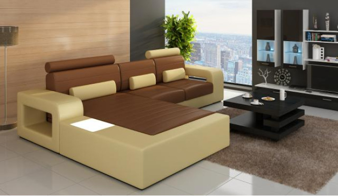 LEDER SOFA GARNITUR ECKSOFA mit USB ECKCOUCH GARNITUR LEDERCOUCH Maßanfertigung