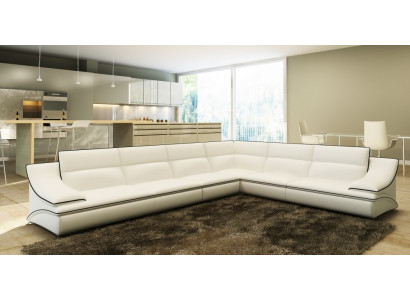Ecksofa mit USB,Couch Sofa Wohnlandschaft Sitz Eck Garnitur Leder Textil Salut