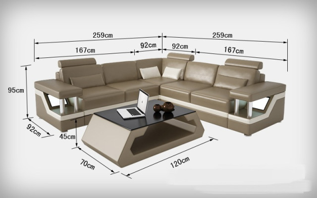 Ledersofa mit USB Wohnlandschaft Ecksofa Eck Garnitur Couch Design Sofa L6002B