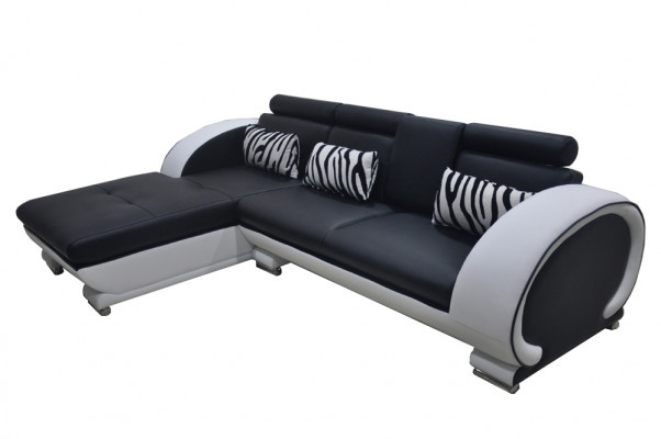Eck Sofa Leder + USB Eck Garnitur Wohn Ecke Landschaft L Form Polster Neu Design