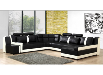 Ecksofa Polster Couch Sofa Wohnlandschaft Sitz Eck Garnitur Leder Textil PH26