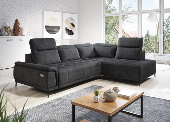 Automatisches Ecksofa L-Form Couch Wohnlandschaft Garnitur Design Sofa Stoff