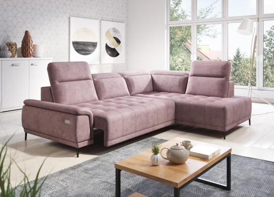 Automatisches Ecksofa L-Form Couch Wohnlandschaft Garnitur Design Sofa Stoff