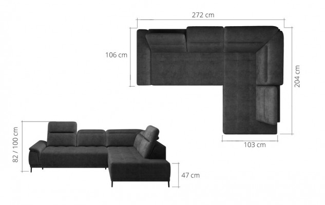 Automatisches Ecksofa L-Form Couch Wohnlandschaft Garnitur Design Sofa Stoff