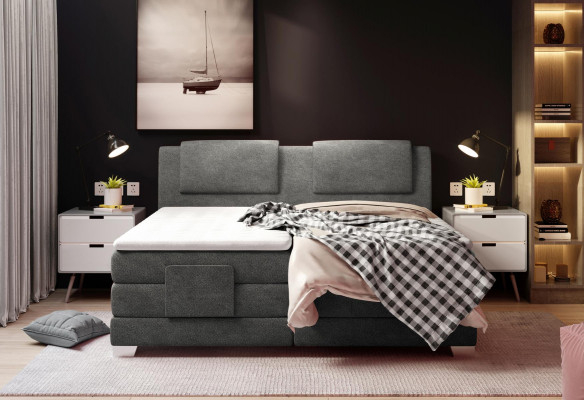 Textil Design Bett Doppel Betten Luxus Ehe Boxspring Hotel Matratze Schlafzimmer