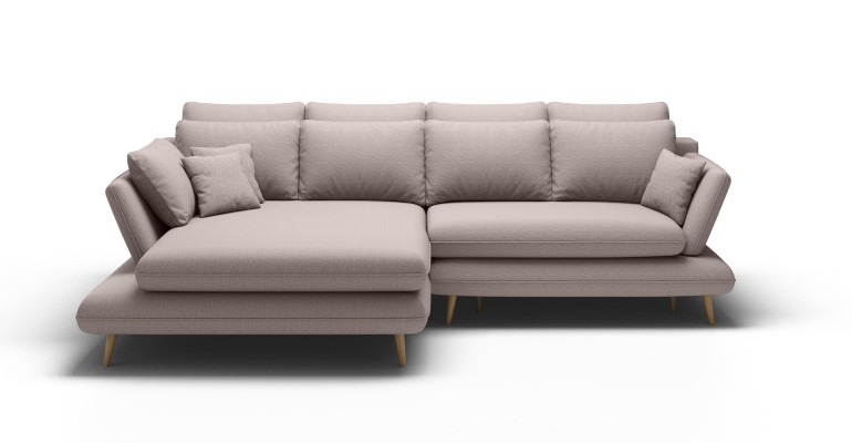 Stoff L-Form Couch Wohnlandschaft Ecksofa Sofa Modern Design Beige Sofa Couchen