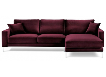 Burgund Rot Design Couchen Polster Sofa Sofas bordaux Ecksofa Stoff Wohnzimmer