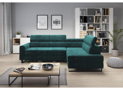 Grüne Ecksofa Textil Sofa Polstergarnitur Moderne Couch Wohnlandschaft L form