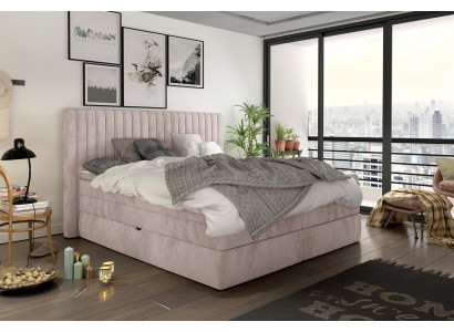 Boxspringbett 180x200cm Doppel Hotel Betten Textil Schlafzimmer Bett Polster Neu