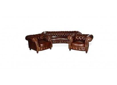 Chesterfield Braun Ecksofa Sofa Couch Polster Eckgarnitur Wohnzimmer
